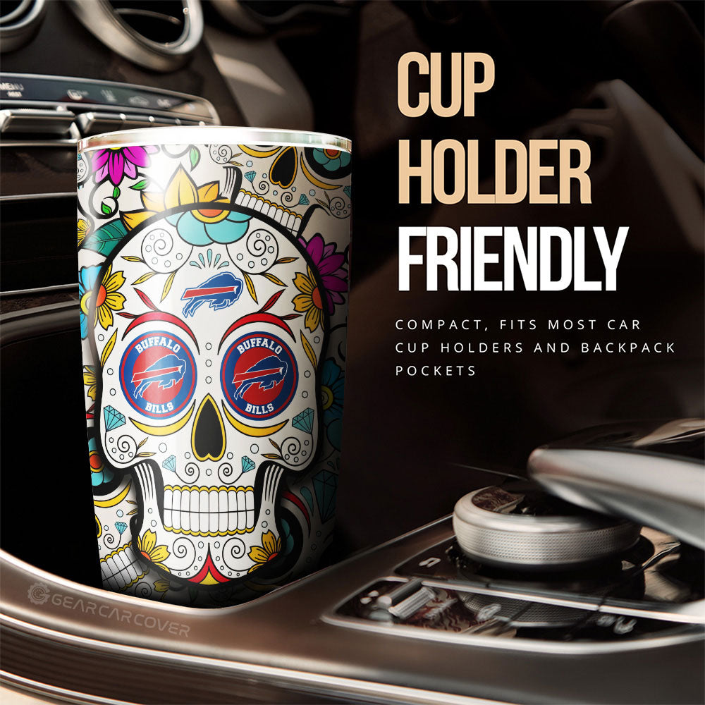Buffalo Bills Tumbler Cup Custom Sugar Skull Car Accessories