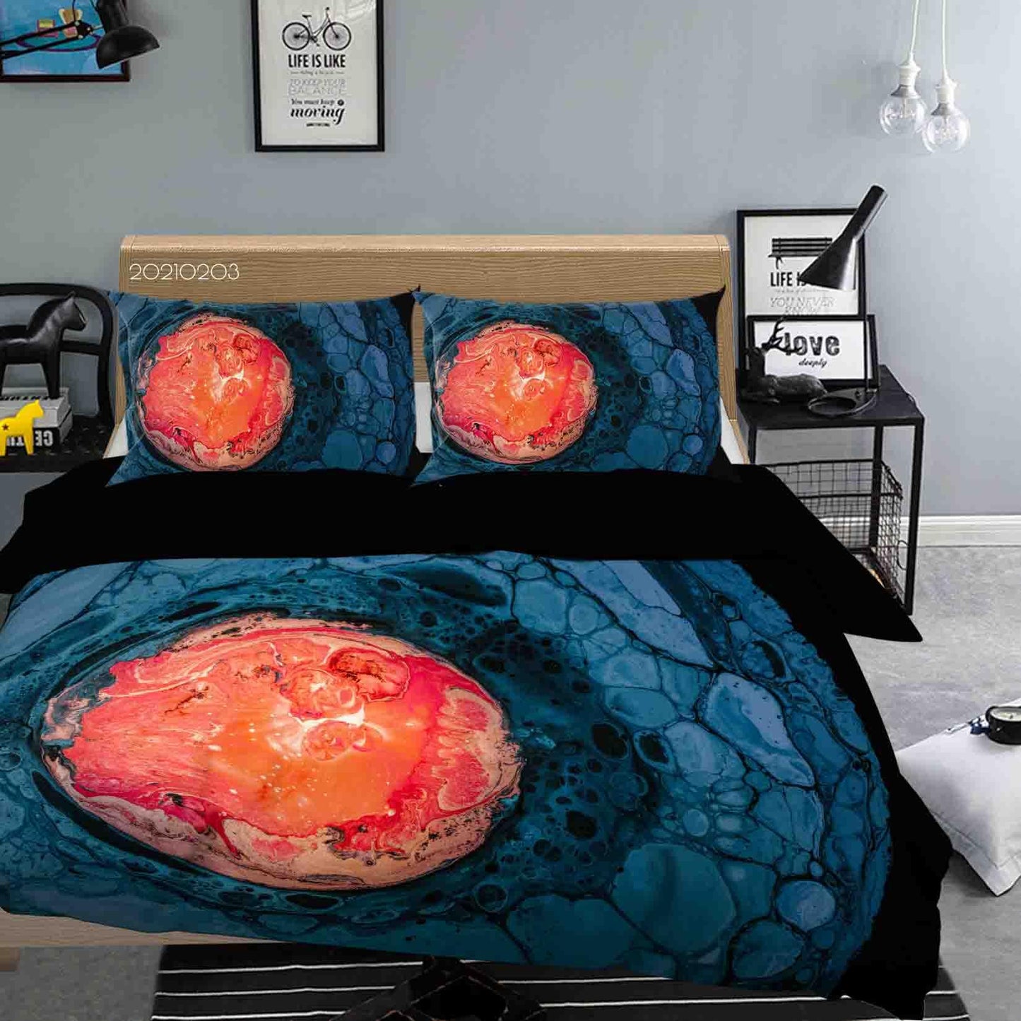 3D Abstract Orange Marble Texture Quilt Cover Set Bedding Set Duvet Cover Pillowcases 21
