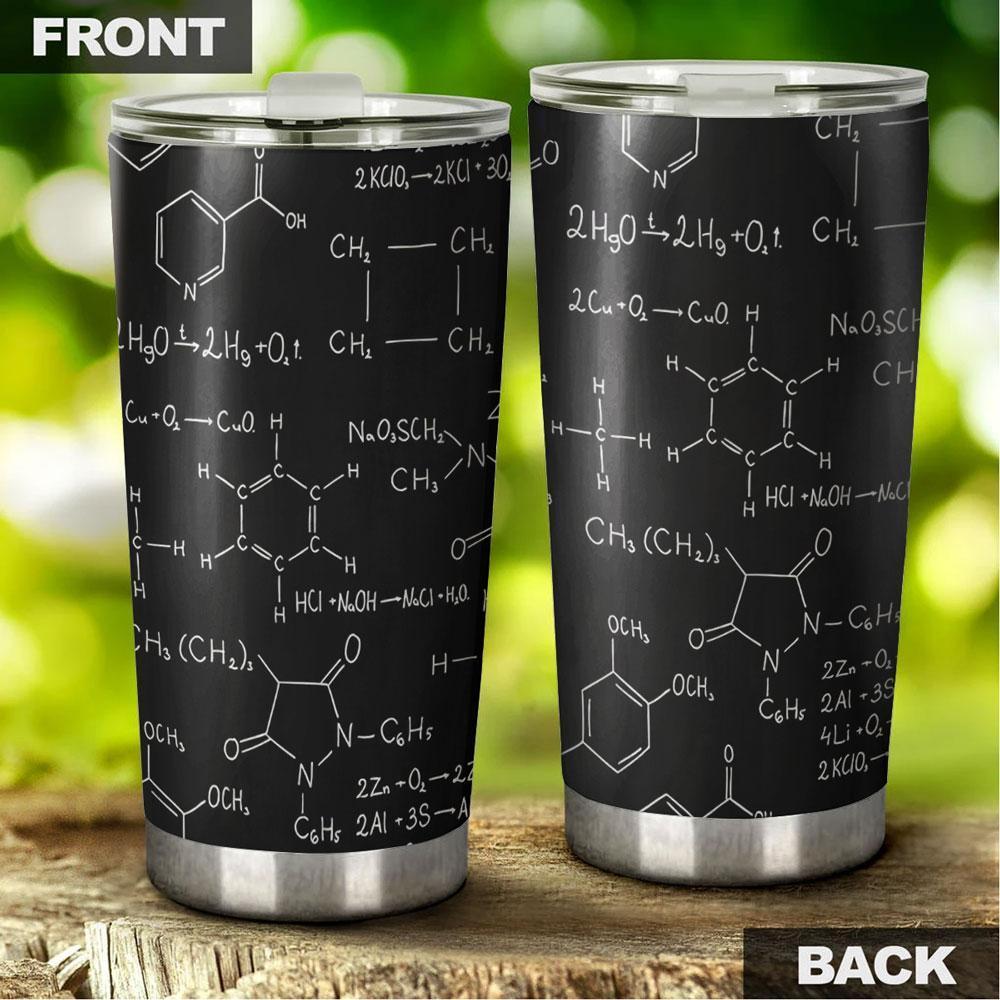 Chemistry Formula and Equation Pattern Tumbler Stainless Steel