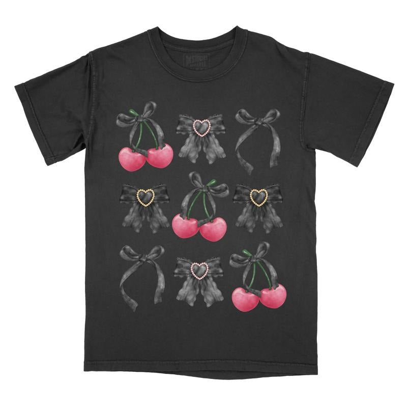 Cherries and Coquette Bows - Comfort Colors Graphic Tee