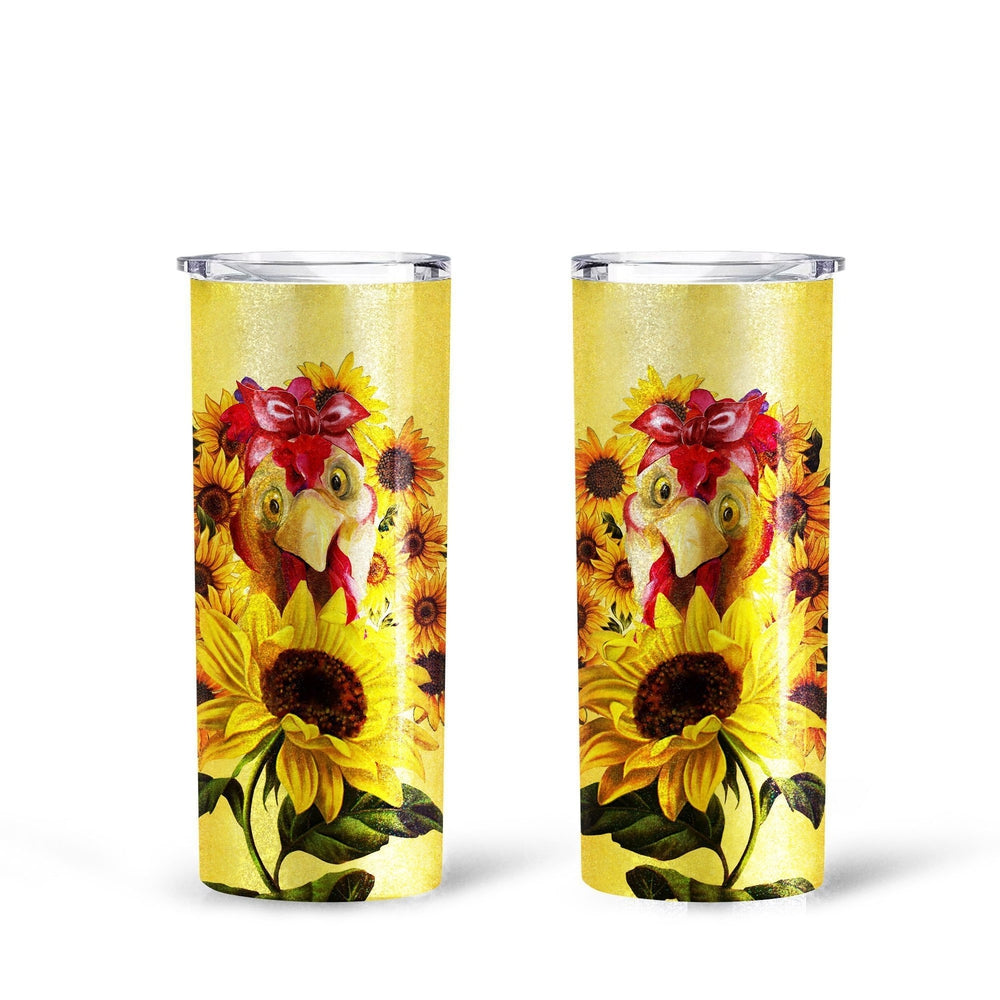 Chicken Sunflower Custom Tall Tumbler Cup Custom Accessories