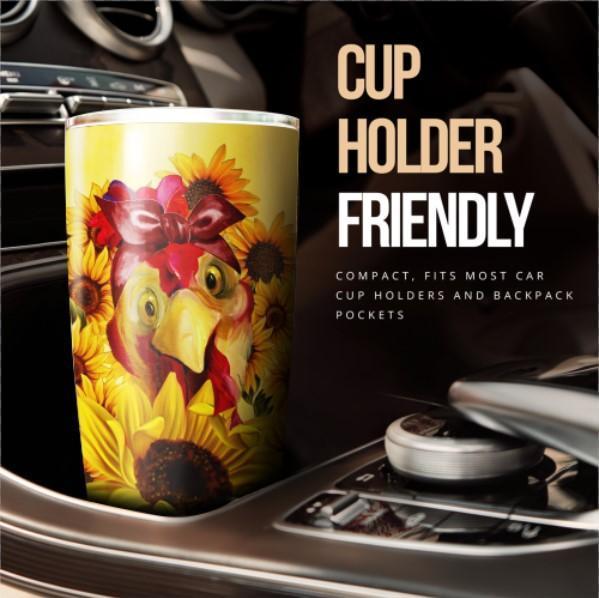 Chicken Sunflower Custom Tumbler Cup