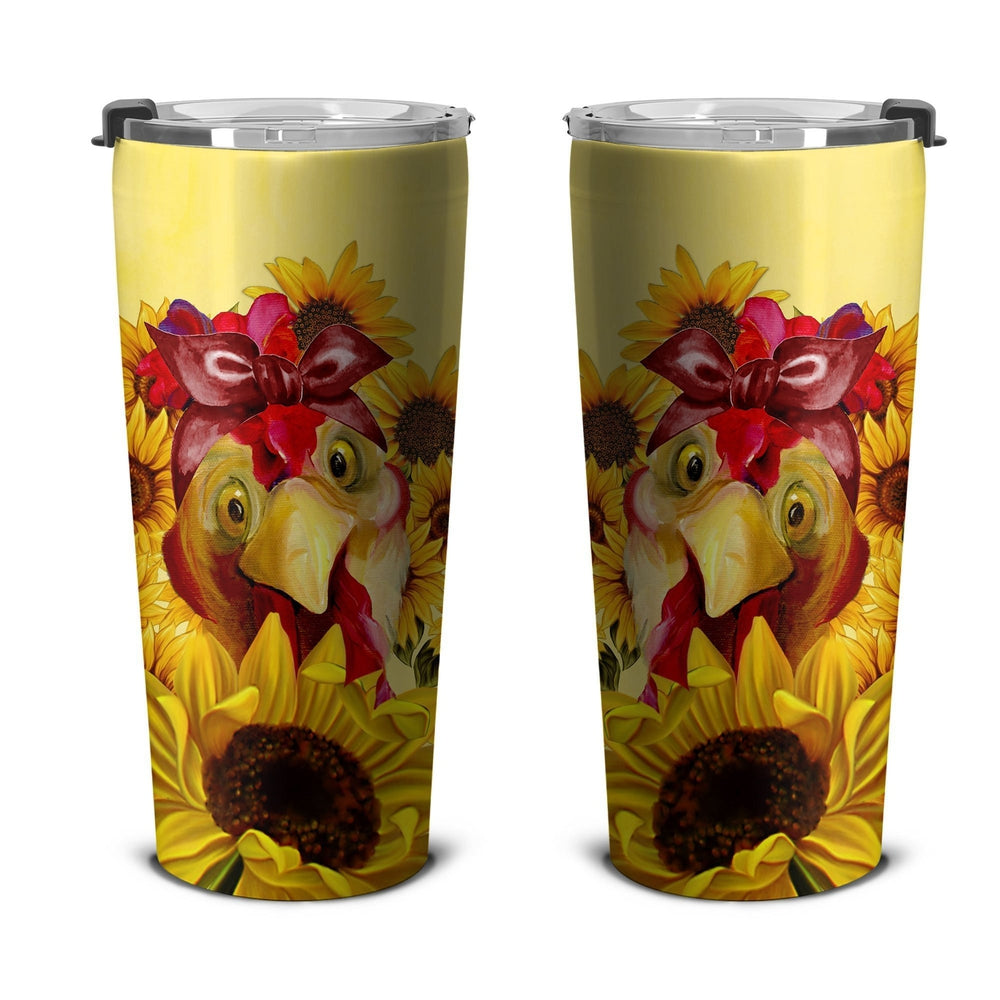 Chicken Sunflower Custom Tumbler Cup