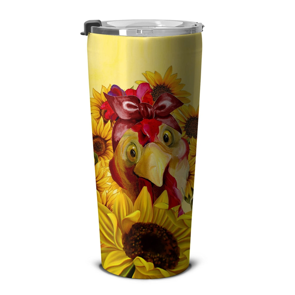 Chicken Sunflower Custom Tumbler Cup