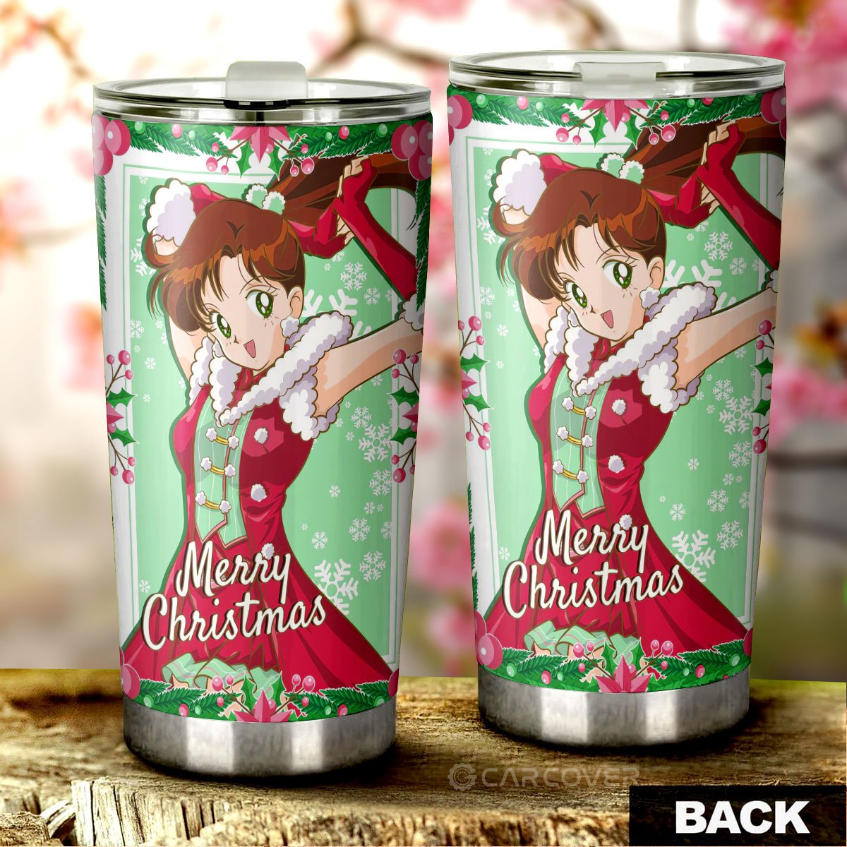 Christmas Sailor Jupiter Tumbler Cup Custom Anime Sailor Moon Car Accessories
