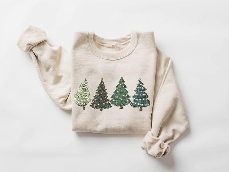 Christmas Sweatshirt, Christmas Sweater, Christmas Crewneck, Christmas Tree Sweatshirt, Holiday Sweaters for Women, Winter Sweatshirt