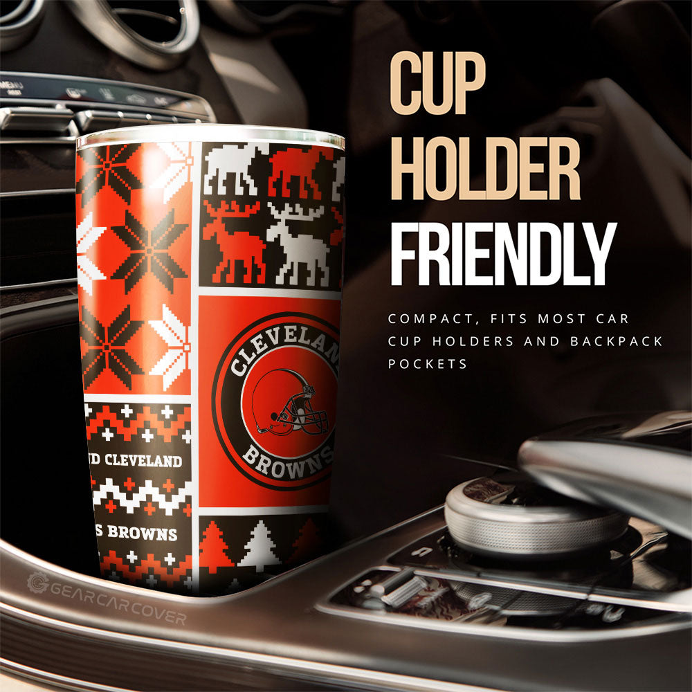 Cleveland Browns Tumbler Cup Custom Ugly Style Car Accessories