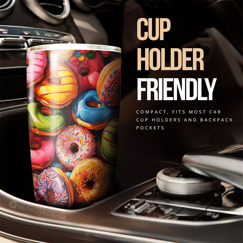 Colorful Mixed Donuts Tumbler Cup Custom Girly Pattern Car Accessories