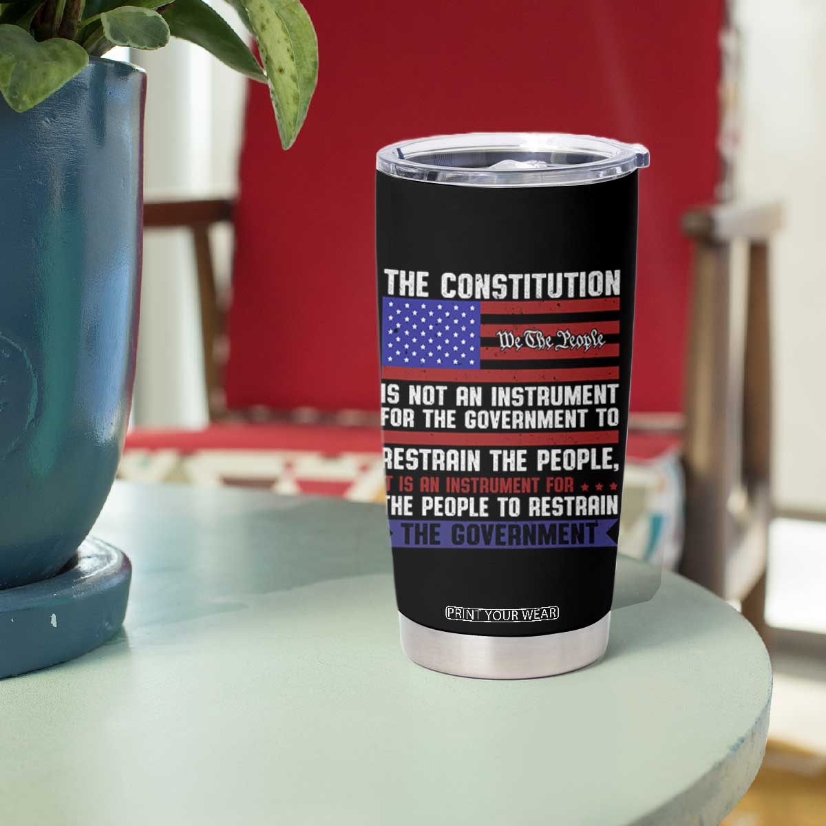 Constitution Liberty American Patriotic Tumbler Cup We The People US Flag TS02