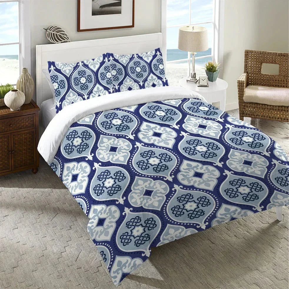 Cool Mood Indigo Duvet Cover Bedding Set | Personalized 3-pc Duvet Cover With Pillowcases