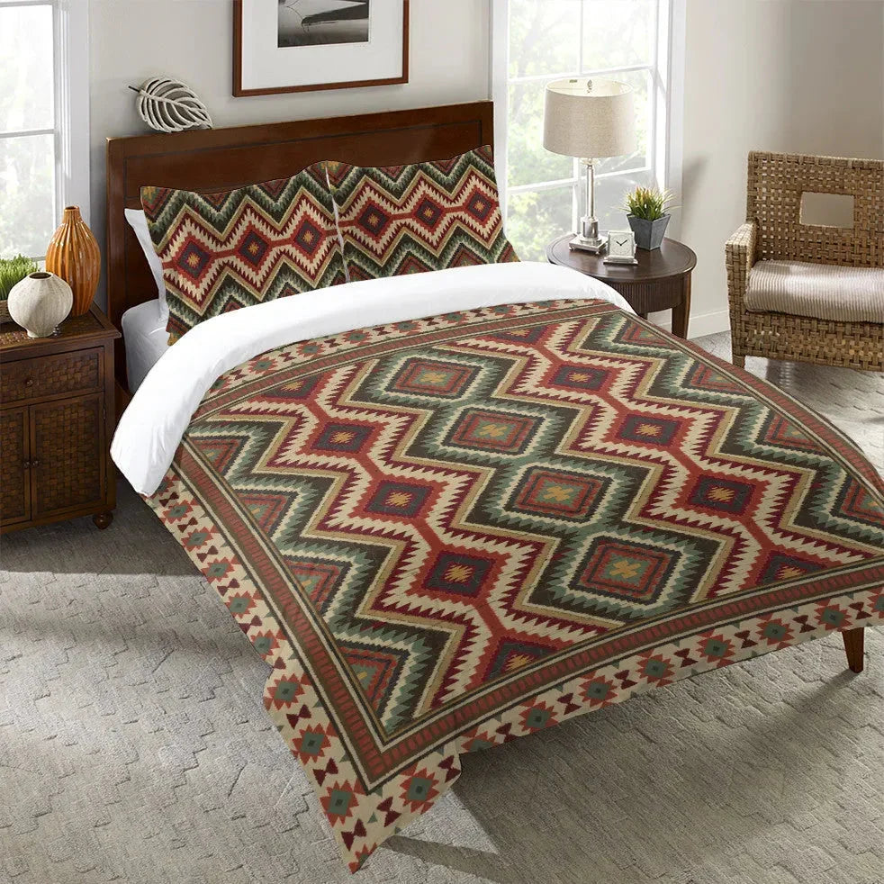 Country Mood Navajo II Duvet Cover Bedding Set | Personalized 3-pc Duvet Cover With Pillowcases