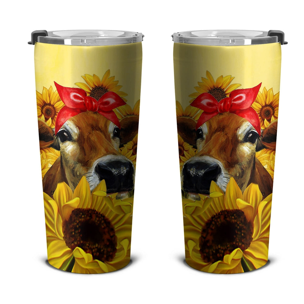 Cow Sunflower Custom Tumbler Stainless Steel