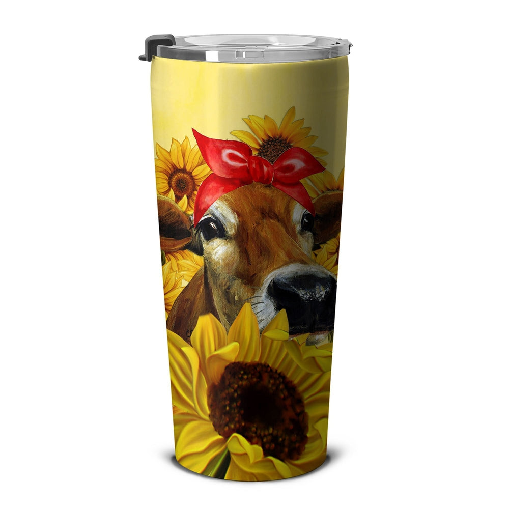 Cow Sunflower Custom Tumbler Stainless Steel