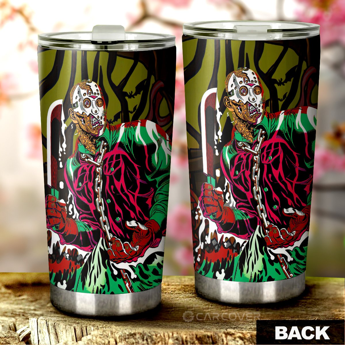 Creepy Jason Tumbler Cup Custom Car Accessories Horror Halloween Decorations