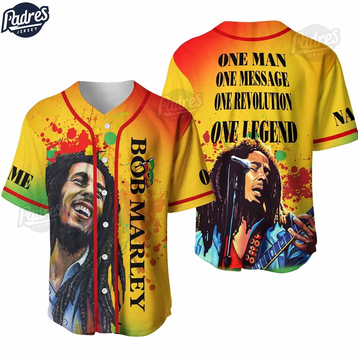 Custom Bob Marley One Man Baseball Jersey - Padres Jersey Oasis: Elevate Your Baseball Style Game