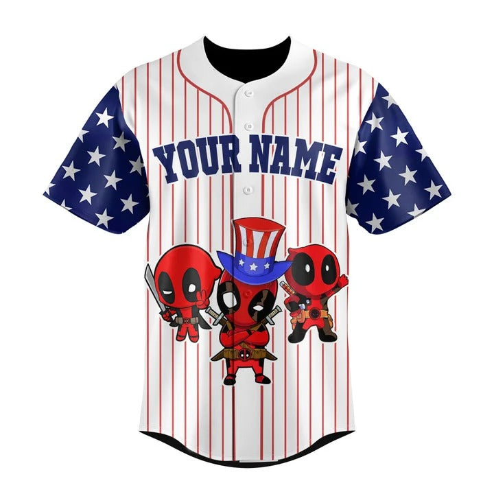 Custom Don't Mess With America Deadpool Baseball Jersey - Padres Jersey Oasis: Elevate Your Baseball Style Game