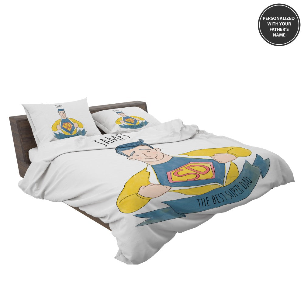 Custom The Best Super Dad Personalized Bedding Set