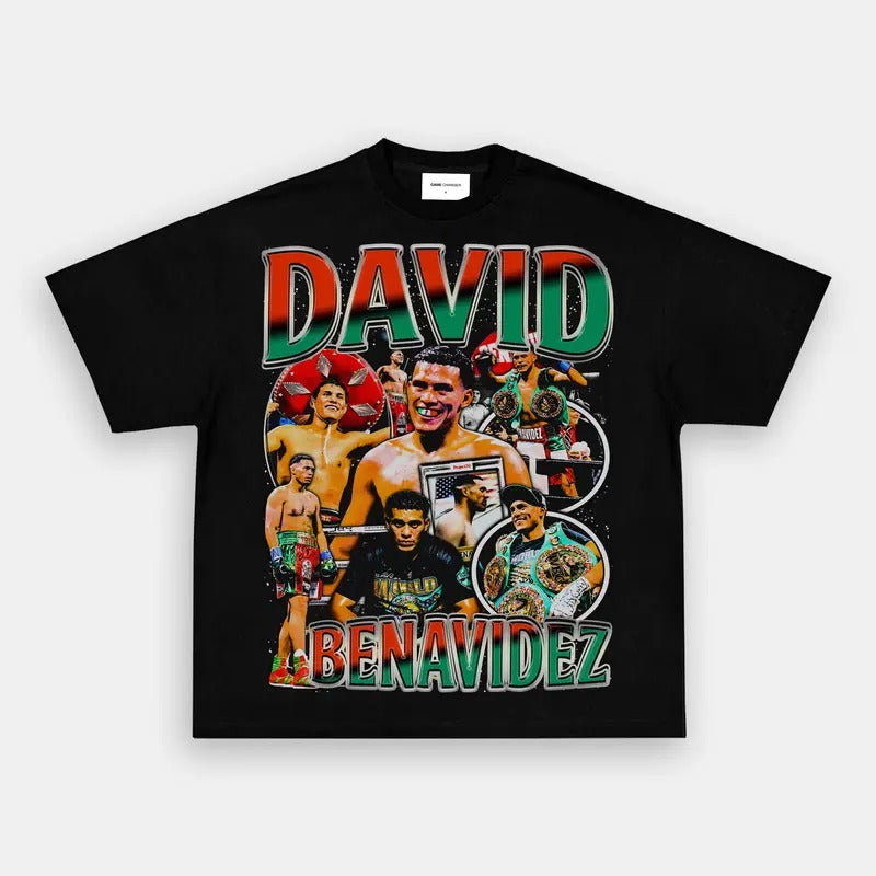 DAVID BENAVIDEZ TEE Boxing T-shirt, Boxer Tee, Sports Shirt, Athletic Tee, Fitness Gift, Workout T-shirt Crewneck Clothing Cotton Menswear