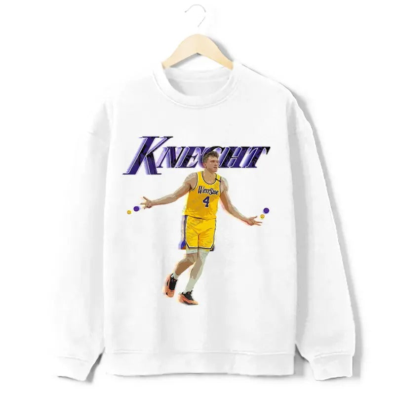 Dalton Knecht Graphic Sweatshirt Westside Knecht 4 Basketball Los Angeles Crew Sweatshirt Shirt Cotton