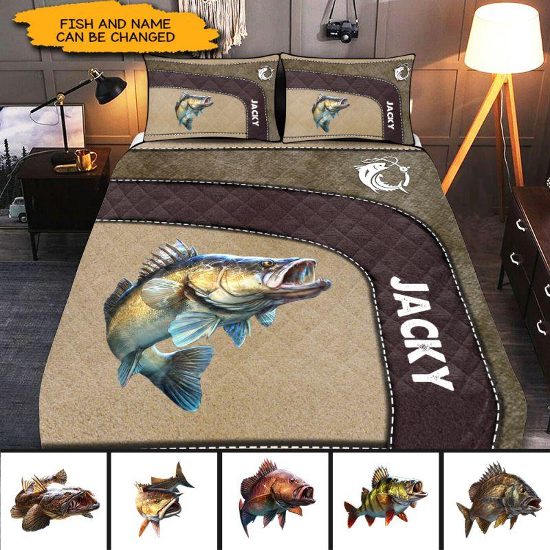 Fishing Personalized Quilt Bedding Set V2