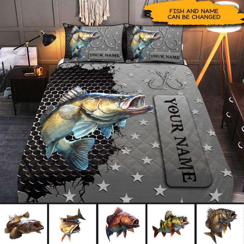 Fishing Personalized Quilt Bedding Set