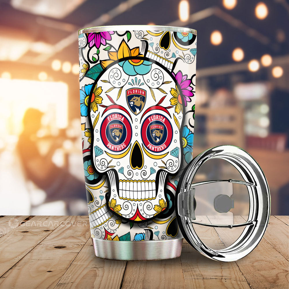 Florida Panthers Tumbler Cup Custom Sugar Skull Car Accessories