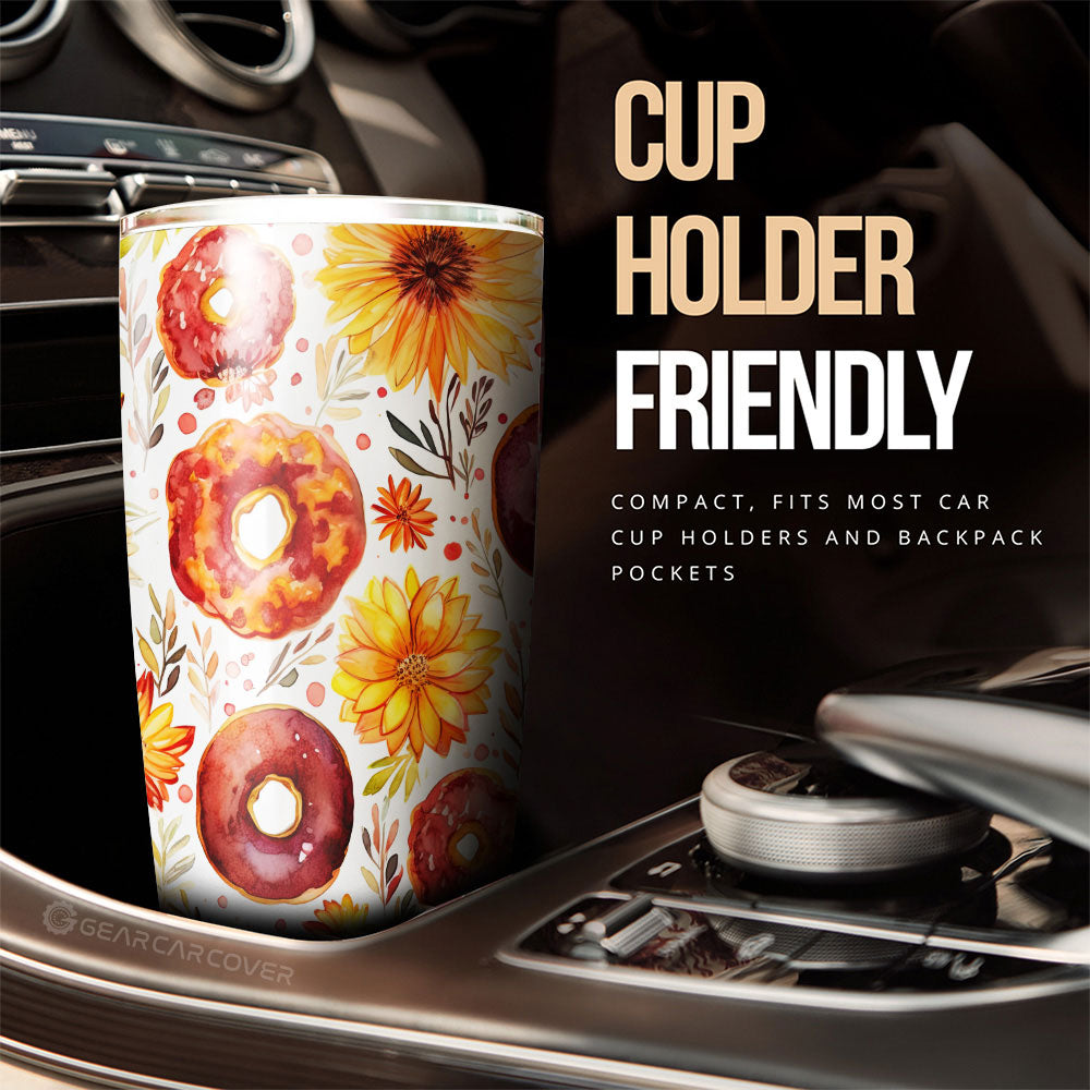 Flower Donuts Tumbler Cup Custom Girly Pattern Car Accessories