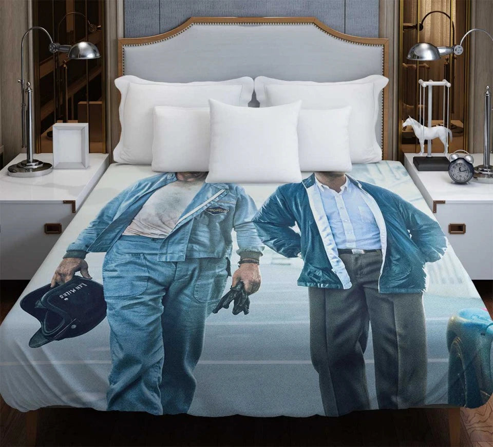 Ford v Ferrari Movie Christian Bale Matt Damon Duvet Cover