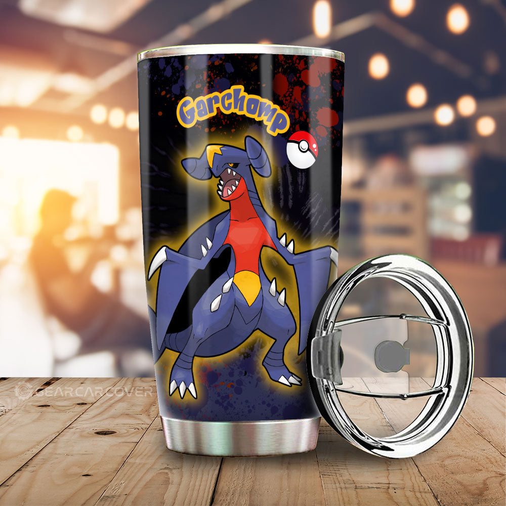 Garchomp Tumbler Cup Custom Tie Dye Style Anime Car Accessories