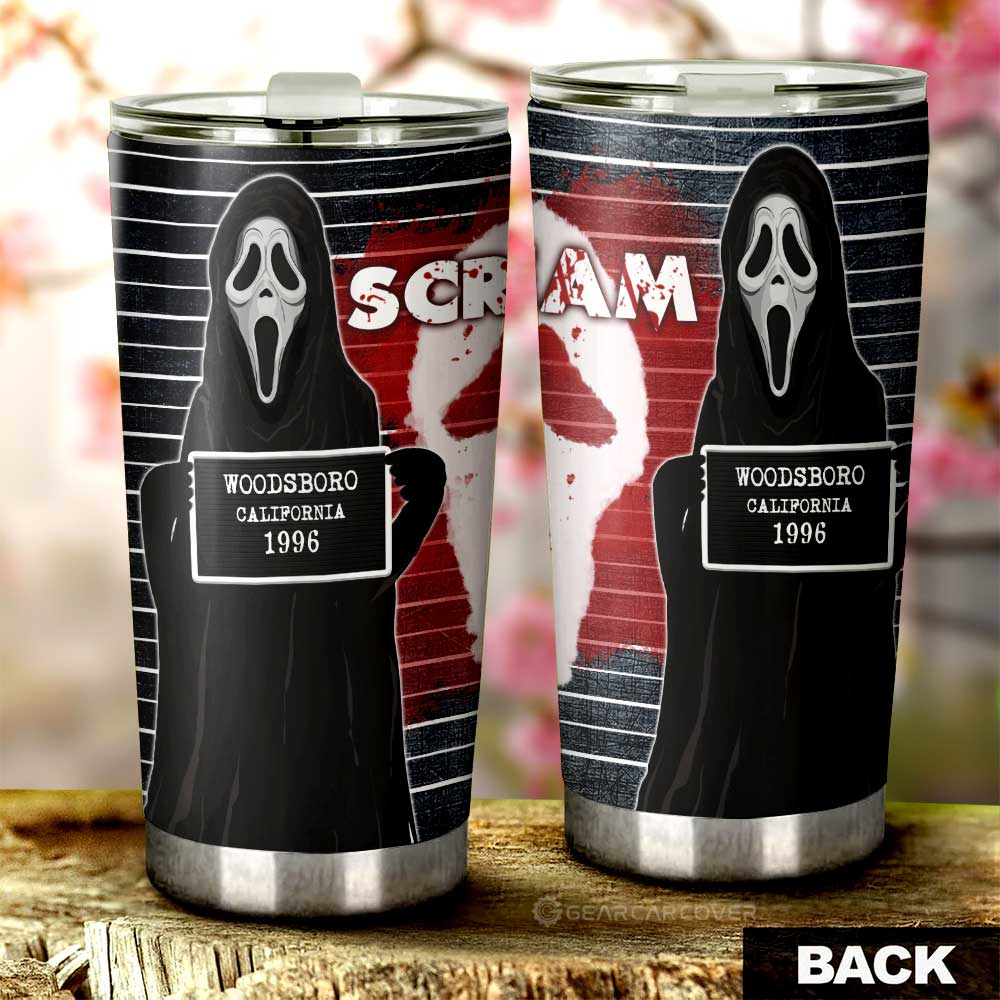 Ghostface In Scream Tumbler Cup Custom Horror Characters Car Interior Accessories