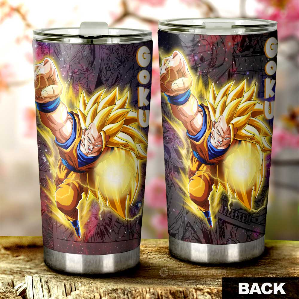 Goku SSJ Tumbler Cup Custom Dragon Ball Anime Car Accessories Galaxy Style