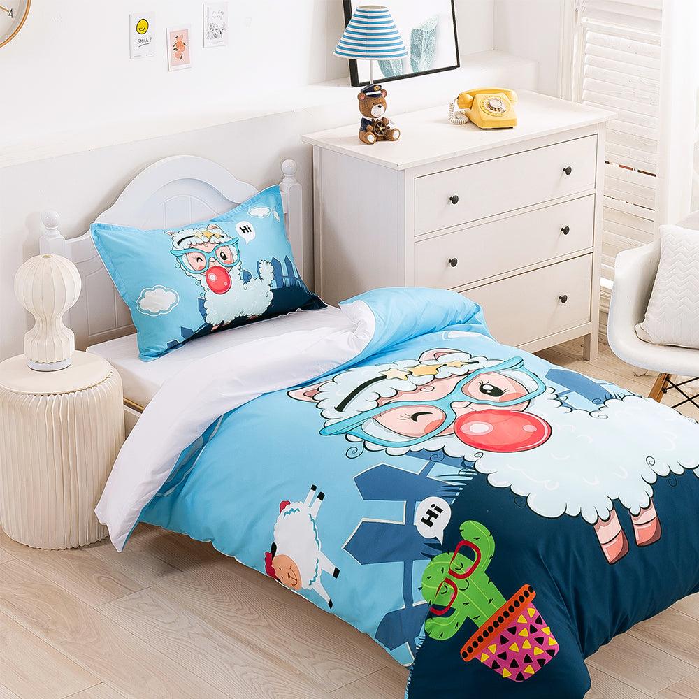 3D Cartoon Animal Goat Quilt Cover Set Bedding Set Duvet Cover Pillowcases 366