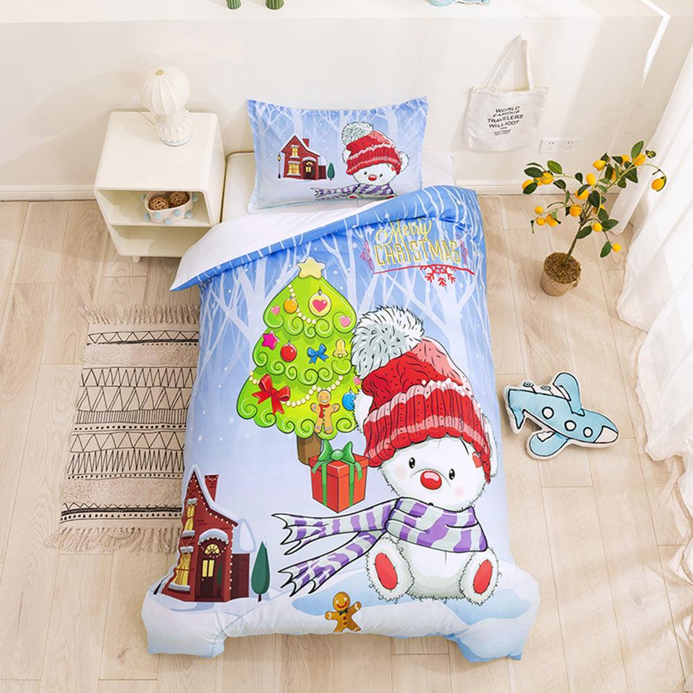 3D Cartoon Christmas Snowman Quilt Cover Set Bedding Set Duvet Cover Pillowcases 94