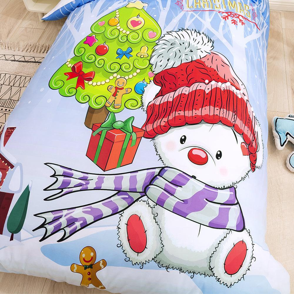 3D Cartoon Christmas Snowman Quilt Cover Set Bedding Set Duvet Cover Pillowcases 94