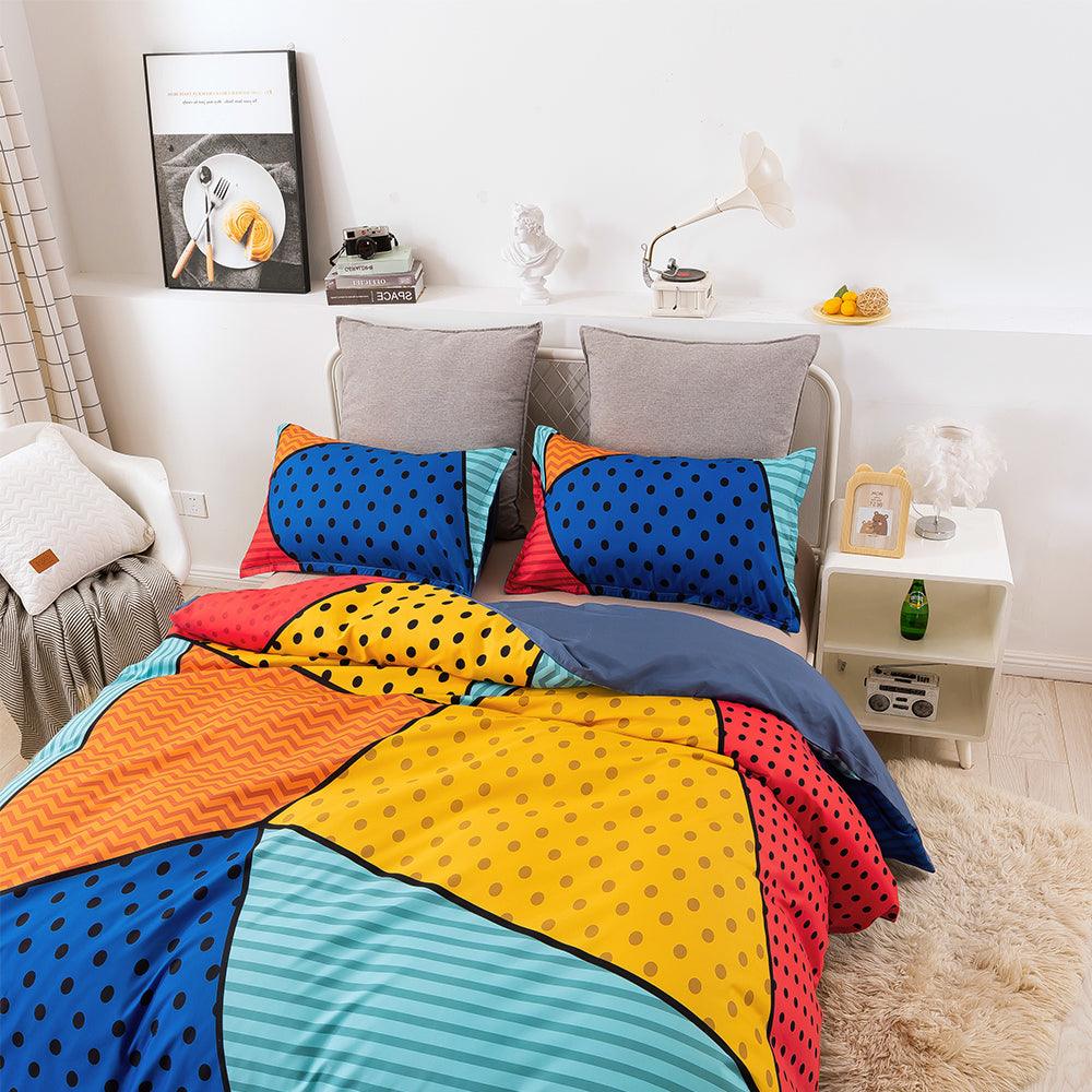 3D Abstract Color Geometry Quilt Cover Set Bedding Set Duvet Cover Pillowcases 210