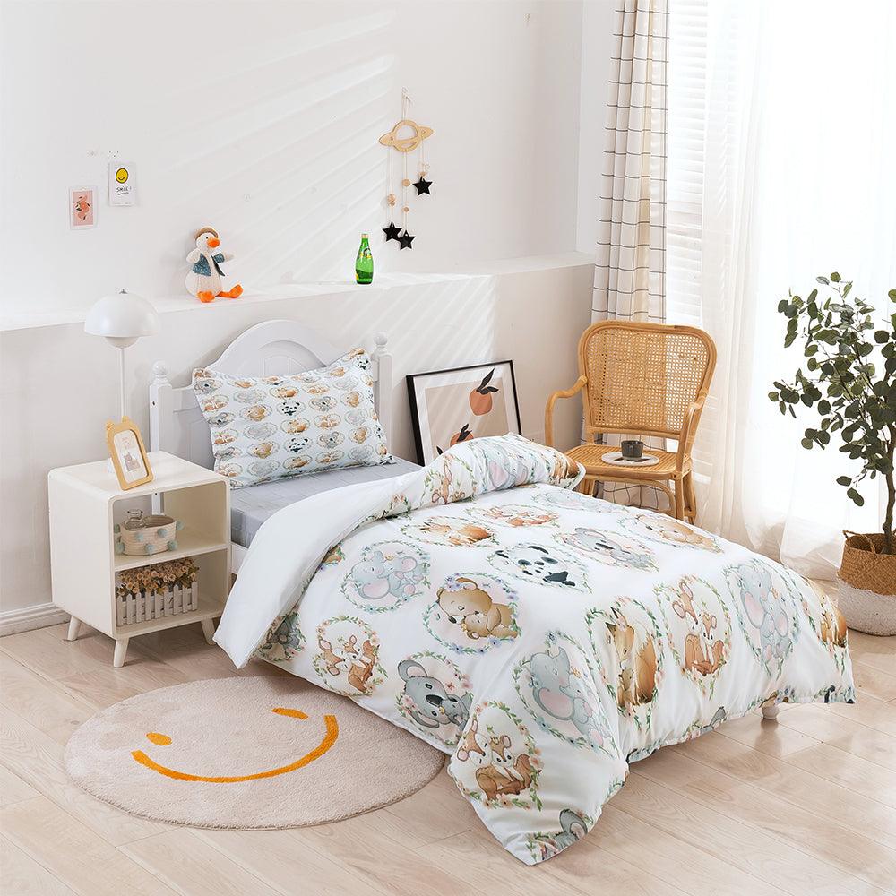 3D Cartoon Animal Floral Quilt Cover Set Bedding Set Duvet Cover Pillowcases 395