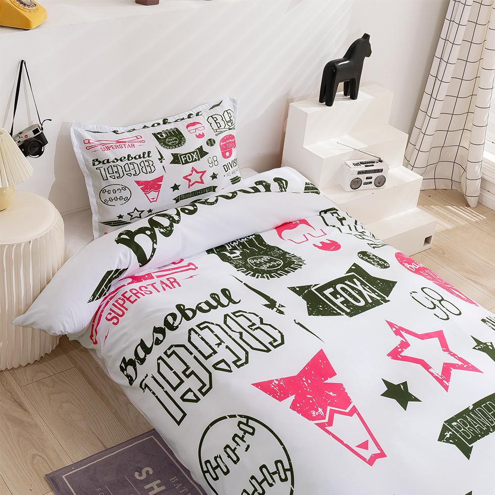 3D Baseball Sports Quilt Cover Set Bedding Set Duvet Cover Pillowcases 80