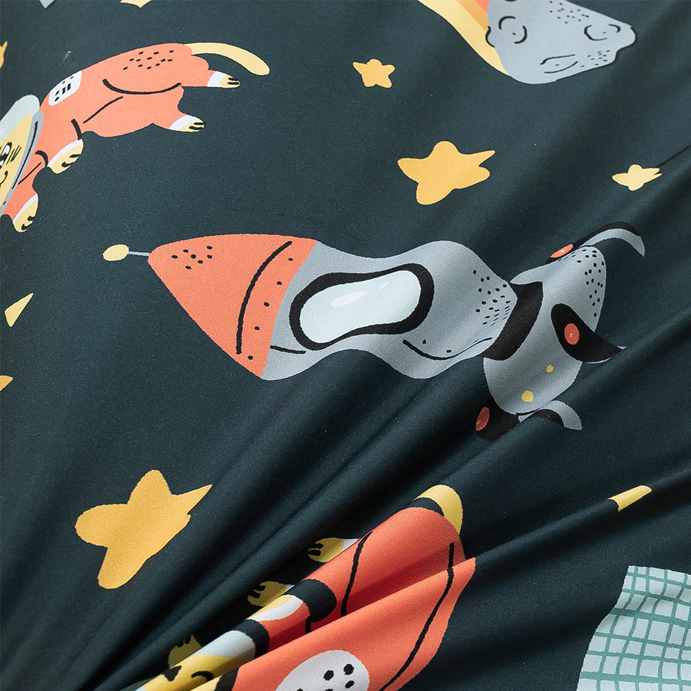 3D Aircraft Rocket Spaceman Planet Cartoon Pattern Quilt Cover Set Bedding Set Duvet Cover Pillowcases 266