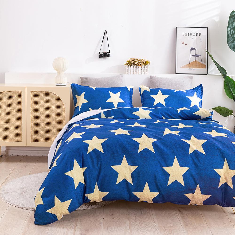 3D Blue Star Pattern Quilt Cover Set Bedding Set Duvet Cover Pillowcases 17