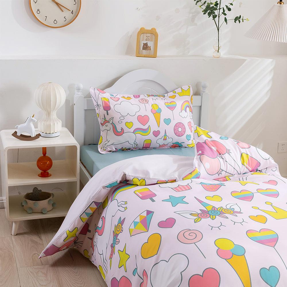 3D Cartoon Ice Cream Donut Quilt Cover Set Bedding Set Duvet Cover Pillowcases 233