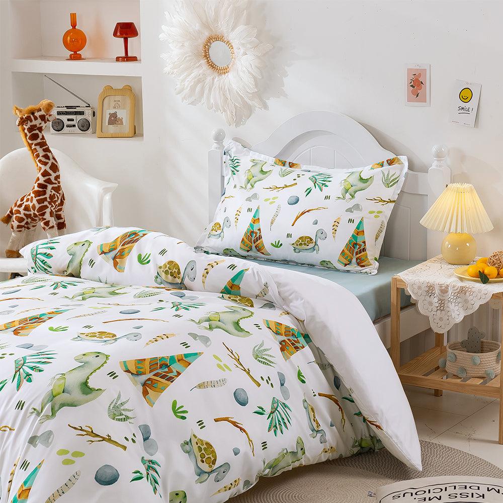 3D Cartoon Animal Dinosaur Leaf Quilt Cover Set Bedding Set Duvet Cover Pillowcases 248