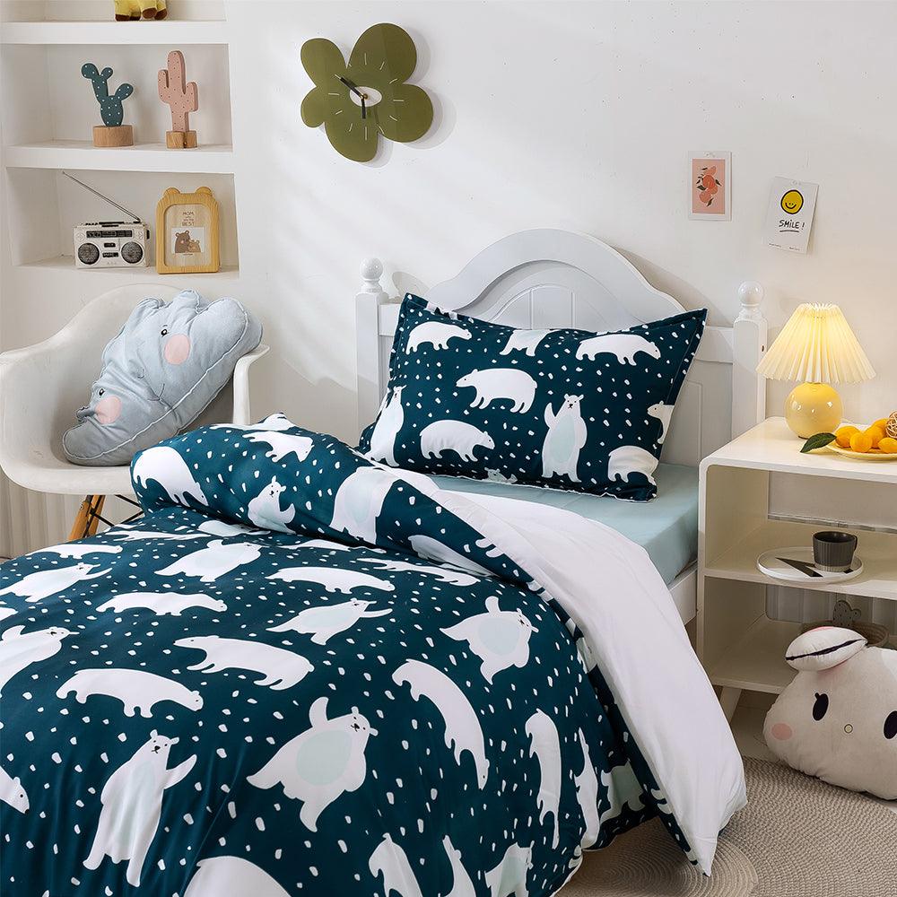 3D Cartoon Animal Polar Bear Quilt Cover Set Bedding Set Duvet Cover Pillowcases 256