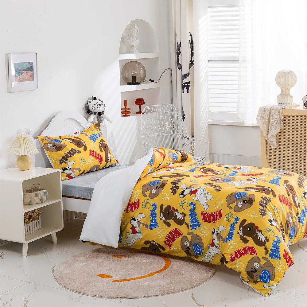 3D Cartoon Animal Dog Yellow Quilt Cover Set Bedding Set Duvet Cover Pillowcases 482