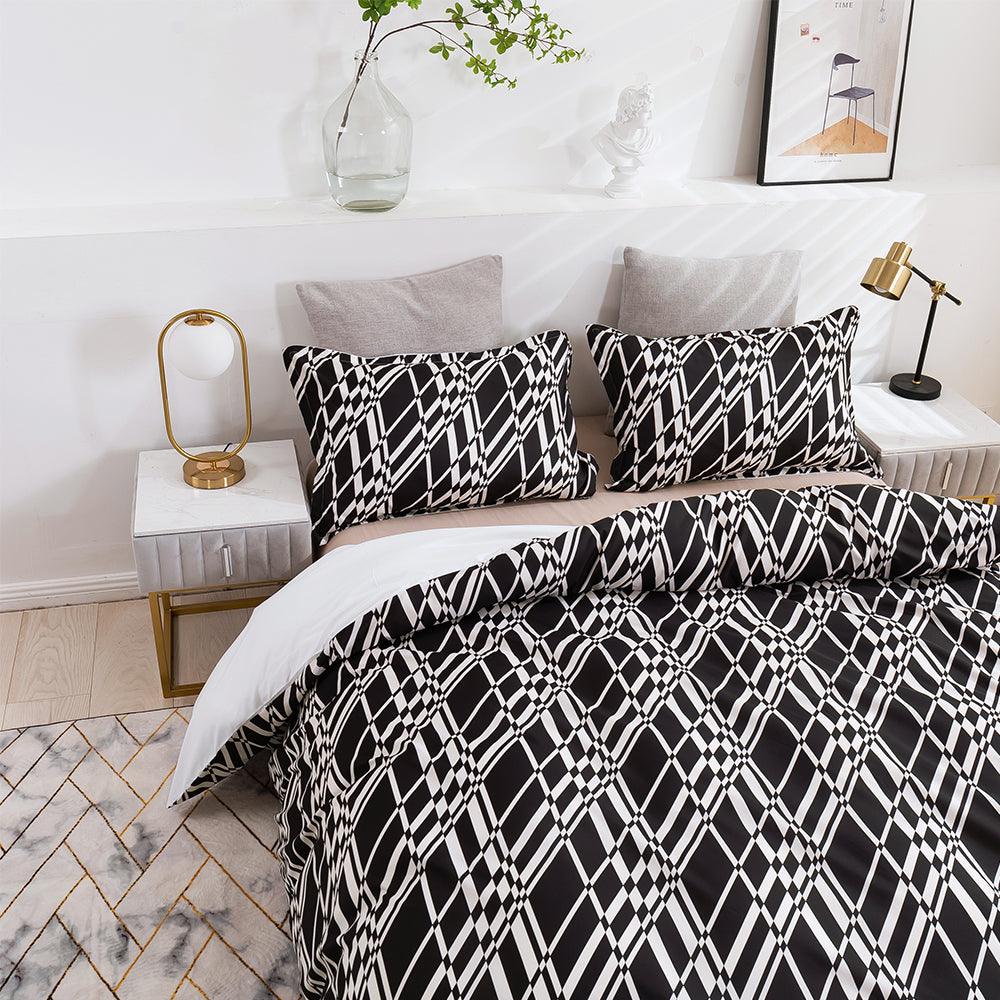3D Abstract Geometry Black Quilt Cover Set Bedding Set Duvet Cover Pillowcases 457