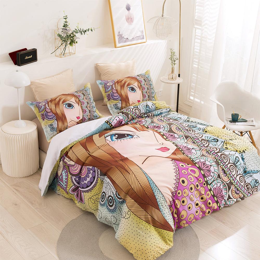 3D Beautiful Girl Quilt Cover Set Bedding Set Duvet Cover Pillowcases 324