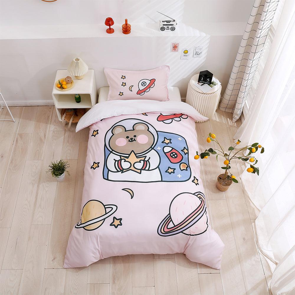 3D Cartoon Bear Planet Space Quilt Cover Set Bedding Set Duvet Cover Pillowcases 181