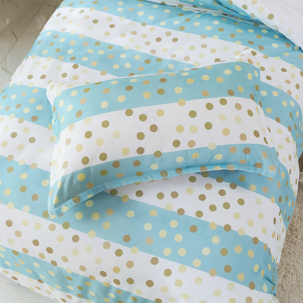 3D Blue Stripe Golden Roundness Quilt Cover Set Bedding Set Duvet Cover Pillowcases 394