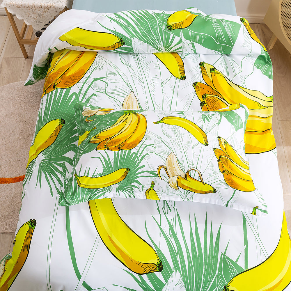 3D Banana Leaves Quilt Cover Set Bedding Set Duvet Cover Pillowcase 144