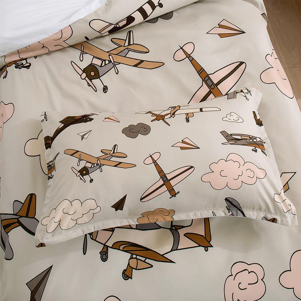 3D Airplane Clouds Retro Quilt Cover Set Bedding Set Duvet Cover Pillowcases 160