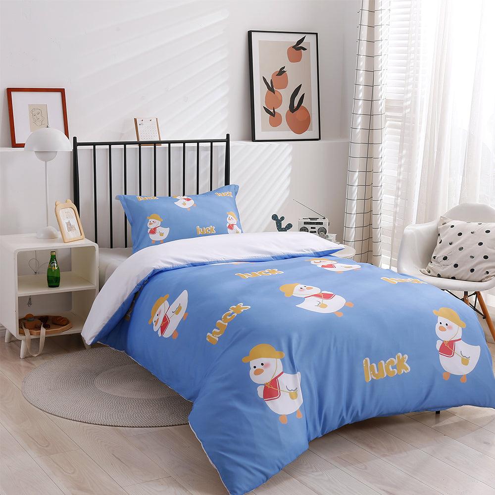 3D Cartoon Animal Blue Duck Quilt Cover Set Bedding Set Duvet Cover Pillowcases 179